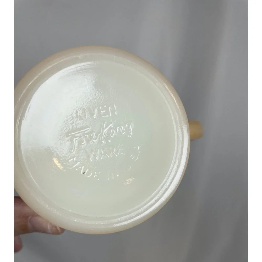 Vtg FireKing Peach Sheaves of Wheat Luster Sugar/Creamer OvenWare Anchor Hocking